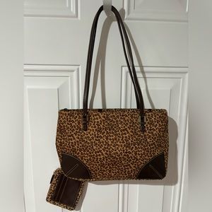 Liz Claiborne Animal Print Bag with Attached Coin Purse, 11" W x 8" H x 2.75" D